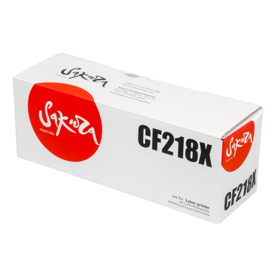 цена Картридж SAKURA CF218X для HP LJ Pro m104a/ m104w/ m132a/ m132fn/ m132fw/ m132nw, черный, 5000 к.