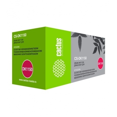 

Фотобарабан Cactus CS-DK1150 ч/б:100000стр. для Mita M2040dn/ M2135dn/M2540dn Kyocera, Черный