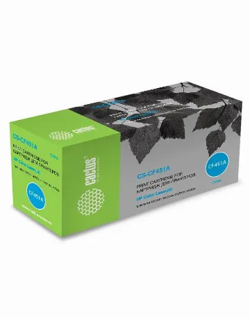 Картридж лазерный Cactus CS-CF451A голубой (10500стр.) для HP Co...