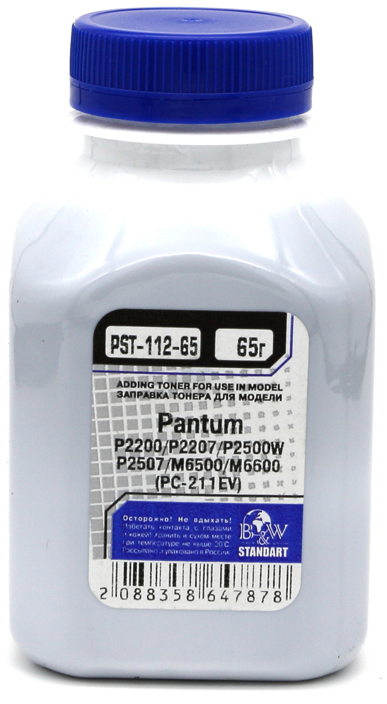 

Тонер Black&White PST-112-65 для Pantum (фл. 65г), Черный