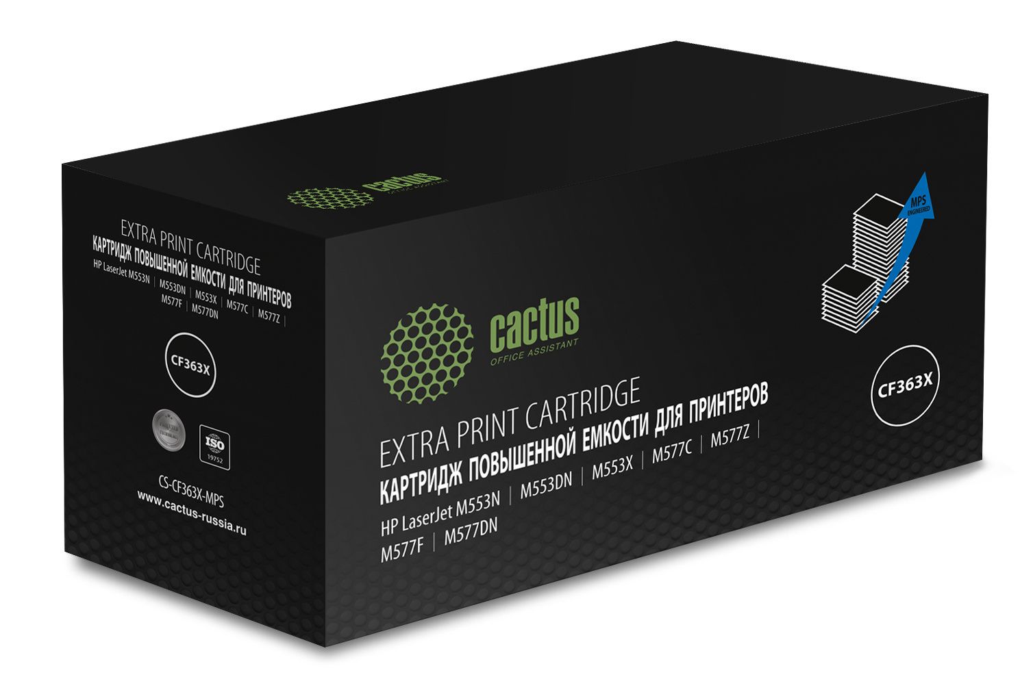 Картридж лазерный Cactus CS-CF363X-MPS пурпурный (18000стр.) для HP CLJ M552dn/M553dn/M553N/M553x тонер картридж cactus cs cf363x пурпурный для hp clj m552dn m553dn 9500стр