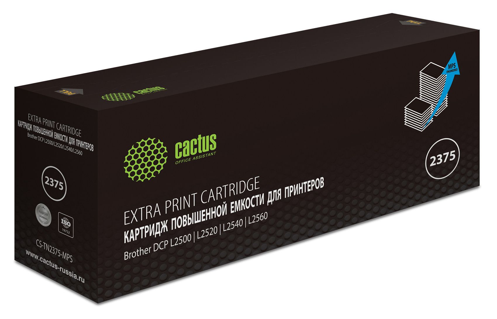 Картридж лазерный Cactus CS-TN2375-MPS черный (10400стр.) для Brother DCP L2500/L2520/L2540/L2560