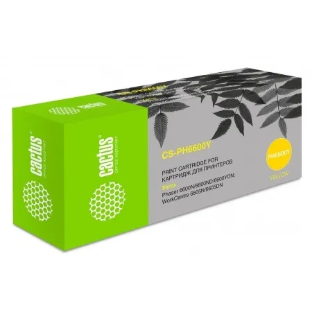 Картридж лазерный Cactus 106R02235 CS-PH6600Y желтый бар.в компл...
