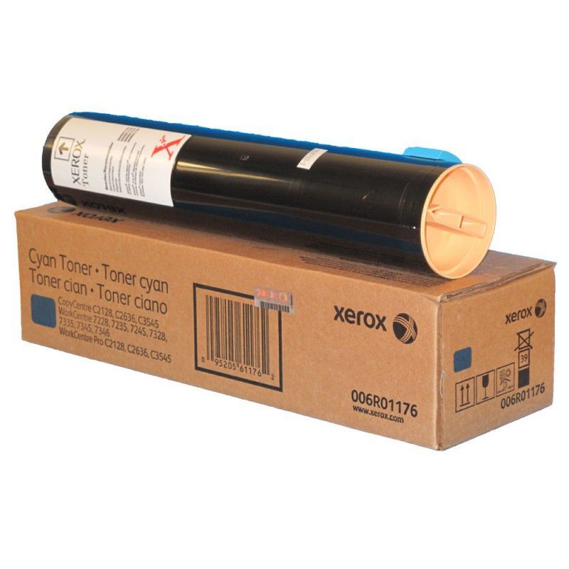 Тонер-картридж XEROX WCP C2128/2636/3545 голубой (006R01176/006R01281) brown box 006R01176 BROWN BOX - фото 1
