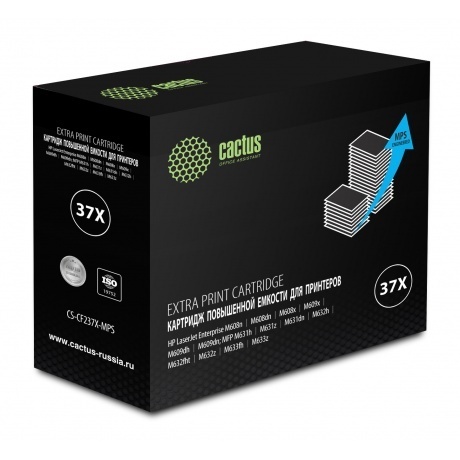 

Картридж лазерный Cactus CS-CF237X-MPS черный (50000стр.) для HP LJ M608n/M608dn/M609x/M631h/M631z/M632h