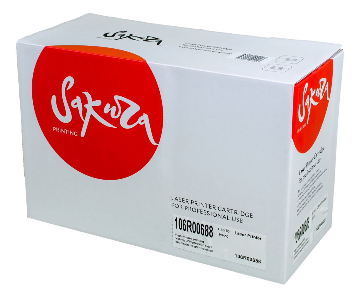Картридж SAKURA 106R00688 для XEROX, черный, 10000 к. P3450