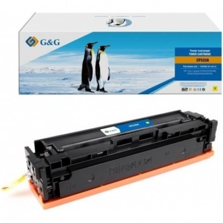 Картридж G&G HP CF532A/205A желтый 0.9k с чипом (для прошивок до...
