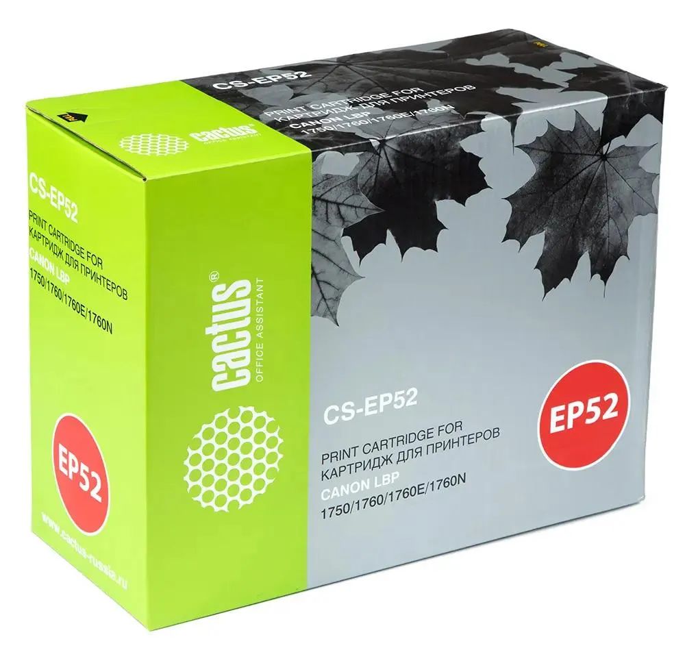 цена Картридж лазерный Cactus CS-EP52 черный (10000стр.) для Canon LBP 1750/1760/1760E/1760N
