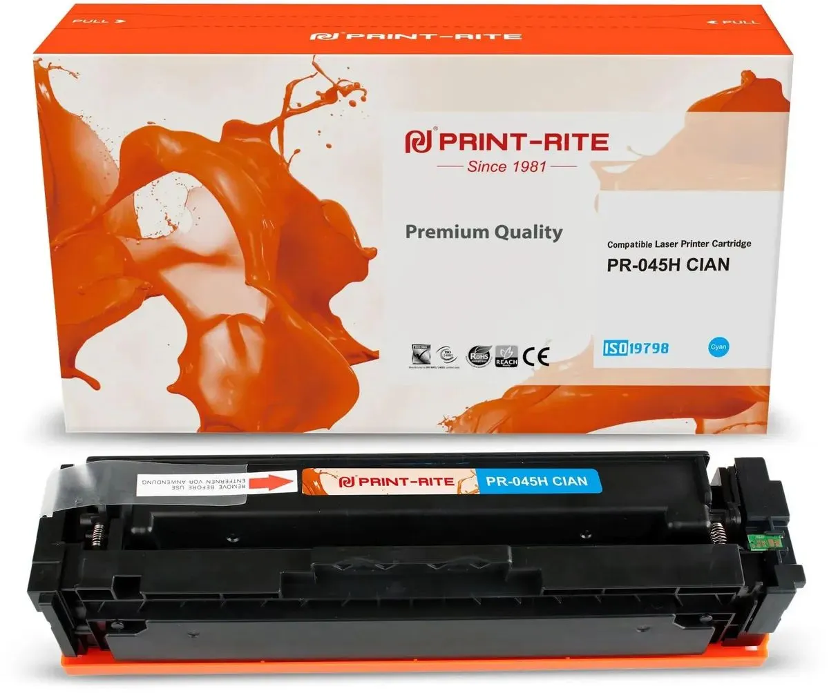 Картридж лазерный Print-Rite TFC448CPU1J PR-045H CIAN 045H Cian голубой (2200стр.) для Canon LBP 611Cn/613Cdw/631Cn/633Cdw/635Cx - фото 2
