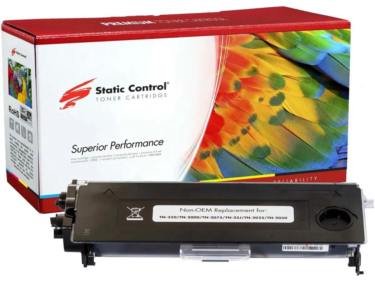 Картридж лазерный Static Control 002-03-LTN350 TN-2075 черный (2500стр.) для Brother HL-2030R, HL-2040R картридж для лазерного принтера static control 002 08 stk590c