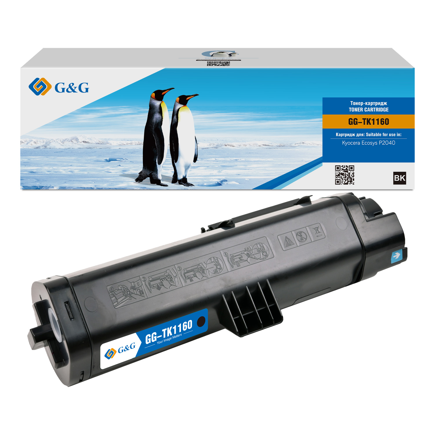 Картридж лазерный G&G GG-TK1160 черный (7200стр.) для Kyocera Ecosys P2040 тканевая накладка прижимной планки фьюзера для kyocera p2040 p2235 p2335 m2040 m2135 m2235 m2540 m26