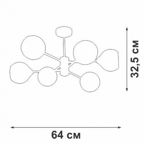 Люстра Vitaluce V3993-1/6PL, 6xE27 макс. 40Вт - фото 2