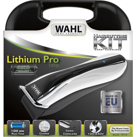 Машинка для стрижки Wahl Lithium Pro LED серебристый/черный (насадок в компл:6шт) - фото 6