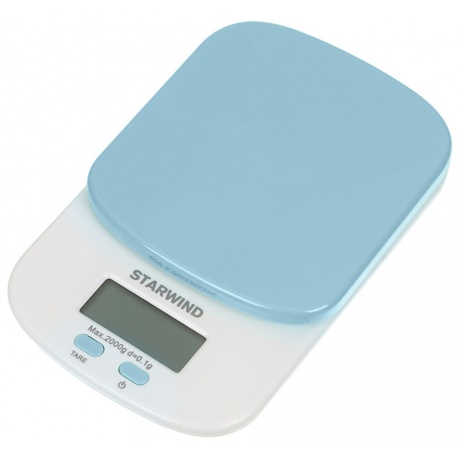 Весы кухонные электронные Starwind SSK2156 макс.вес:2кг голубой - фото 3