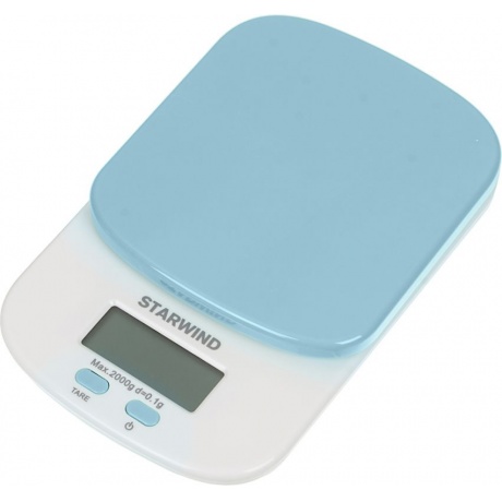 Весы кухонные электронные Starwind SSK2156 макс.вес:2кг голубой - фото 1