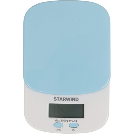 Весы кухонные электронные Starwind SSK2156 макс.вес:2кг голубой - фото 3