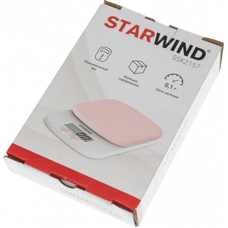 Весы кухонные электронные Starwind SSK2157 макс.вес:2кг розовый - фото 4