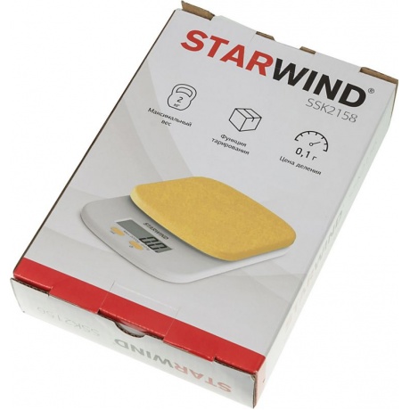 Весы кухонные электронные Starwind SSK2158 макс.вес:2кг оранжевый - фото 4