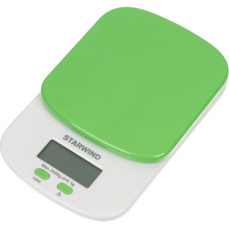Весы кухонные электронные Starwind SSK2155 макс.вес:2кг зеленый - фото 1