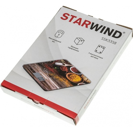 Весы кухонные электронные Starwind SSK3358 макс.вес:5кг - фото 4