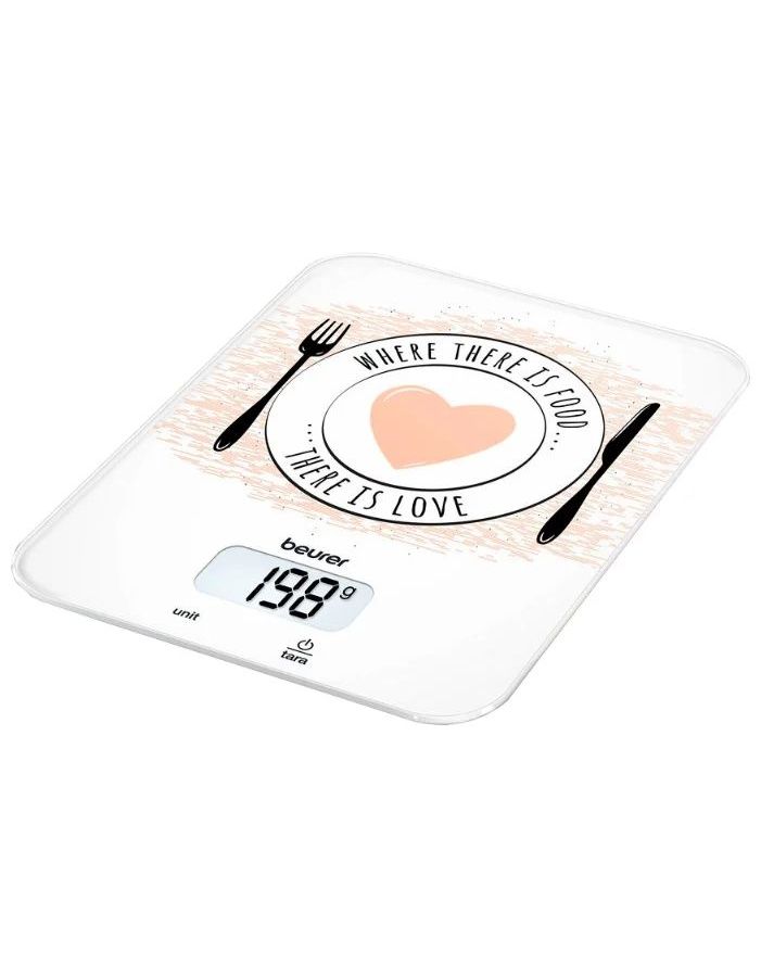 Весы кухонные электронные Beurer KS19 Love макс.вес:5кг рисунок насадка для приборов beurer fc65 fc96 для лица 605 08