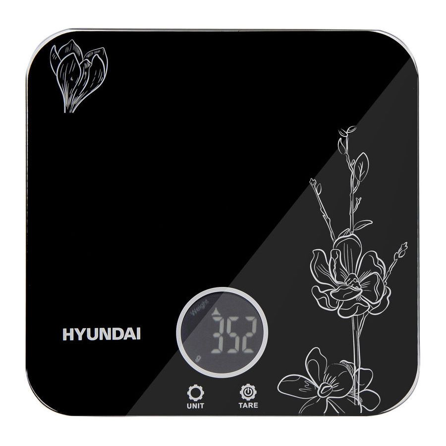 Весы кухонные электронные Hyundai HYS-KG421 черный весы кухонные hyundai hys kg421 чёрный