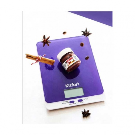 Весы кухонные Kitfort КТ-803-6 фиолетовые - фото 4