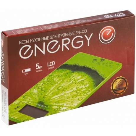 Весы кухонные электронные Energy EN-423 Лайм - фото 5