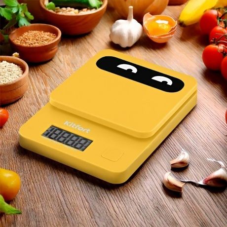 Кухонные весы Kitfort КТ-817-3 желтый - фото 7