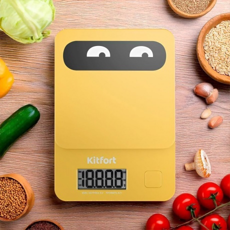 Кухонные весы Kitfort КТ-817-3 желтый - фото 8