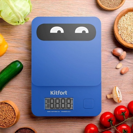 Кухонные весы Kitfort КТ-817-5 синий - фото 21