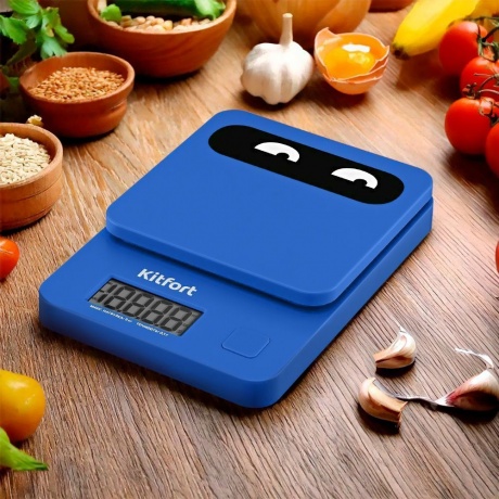 Кухонные весы Kitfort КТ-817-5 синий - фото 23