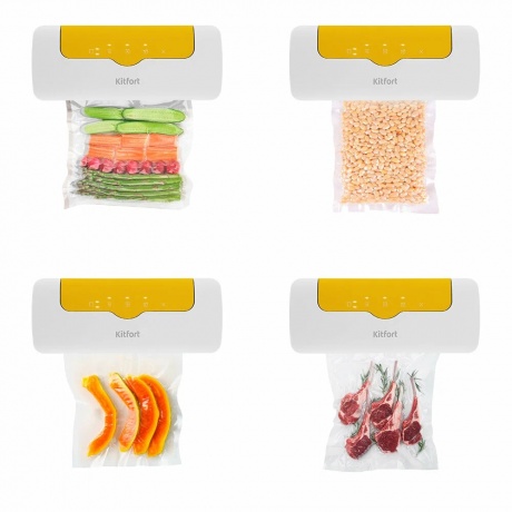Вакуумный упаковщик Kitfort КТ-1536-3 бело-желтый - фото 5
