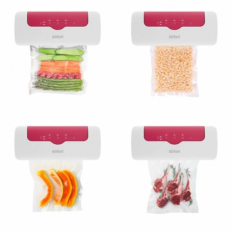 Вакуумный упаковщик Kitfort КТ-1536-1 бело-малиновый - фото 5