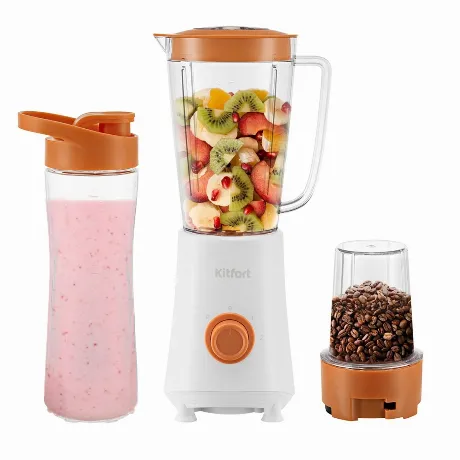 Блендер стационарный Kitfort 3 в 1 Kitfort КТ-3055-1 бело-оранже...
