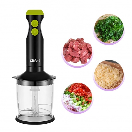 Блендер погружной Kitfort КТ-3041-2 черно-салатовый - фото 2