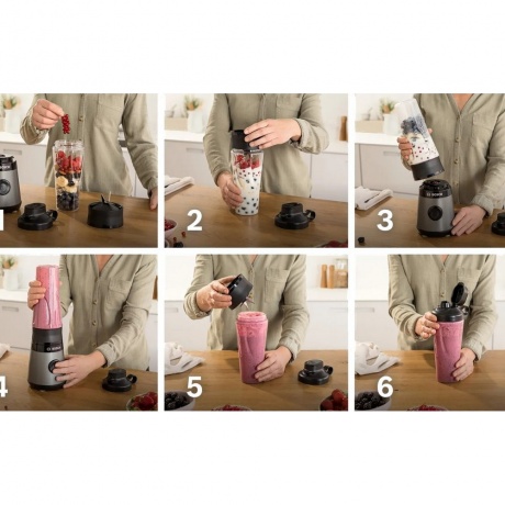 Блендер стационарный Bosch MMB2111S, 450 Вт, серый - фото 5