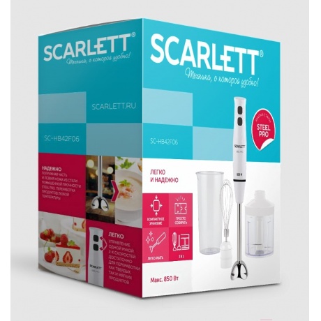 Блендер Scarlett SC-HB42F06 погружной белый - фото 5