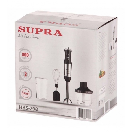Блендер погружной Supra HBS-798 800Вт черный/серебристый - фото 6