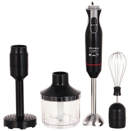 Блендер погружной Supra HBS-797 800Вт черный/красный - фото 2