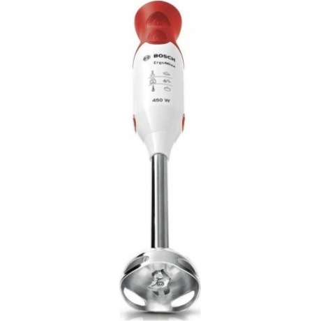 Блендер погружной Bosch MSM 64110, 450 Вт, белый/красный - фото 2