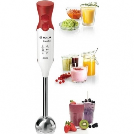 Блендер погружной Bosch MSM 64110, 450 Вт, белый/красный - фото 6