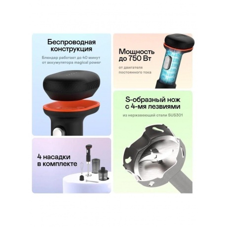 Блендер погружной беспроводной Garlyn FreedomCook HB1 - фото 11