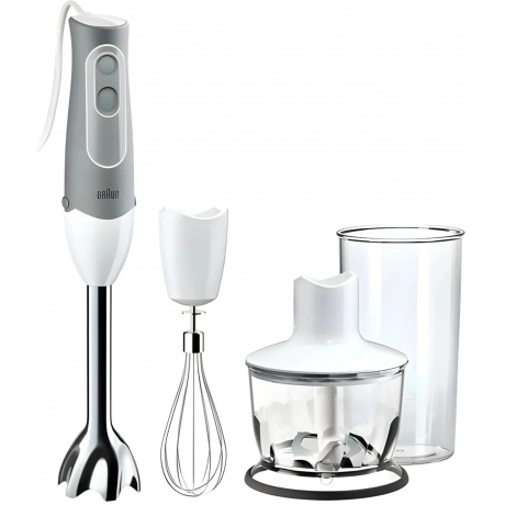 Блендер погружной Braun MultiQuick MQ7000WH 1000Вт белый/серебристый - фото 2