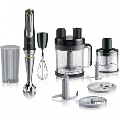 Блендер погружной Braun MQ9185XLI серебристый, 1200 Вт, плавная ...