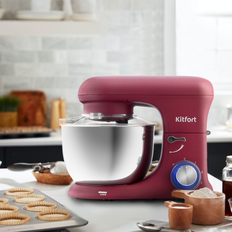Миксер планетарный цельнометаллический Kitfort КТ-3007-1 красный - фото 3