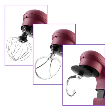 Миксер планетарный цельнометаллический Kitfort КТ-3007-1 красный - фото 4