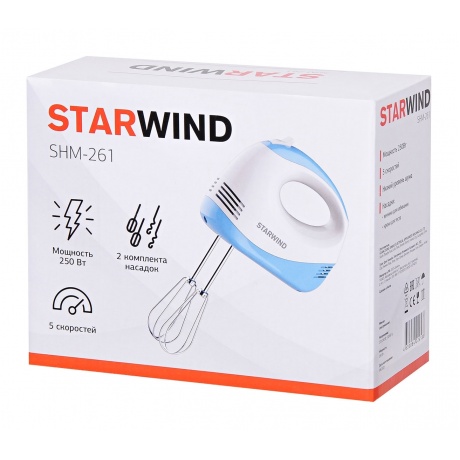 Миксер ручной Starwind SHM-261 белый/голубой - фото 11
