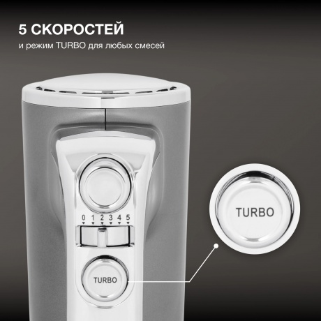 Миксер ручной Hyundai HYM-H5691 600Вт серебристый - фото 5