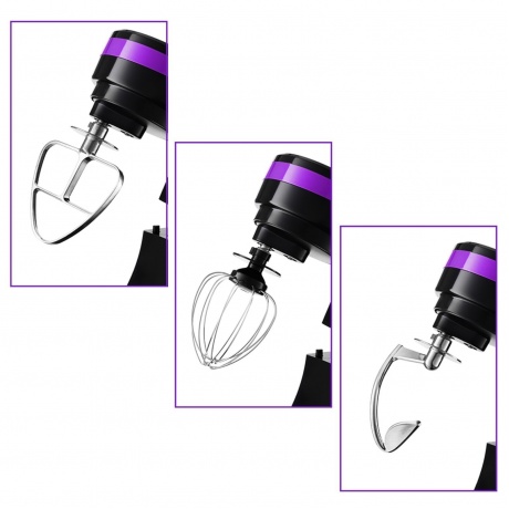 Миксер планетарный Kitfort КТ-3044-1 черно-фиолетовый - фото 4